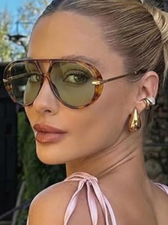 007 Trendy Oversized Aviator Sunglasses main image 5